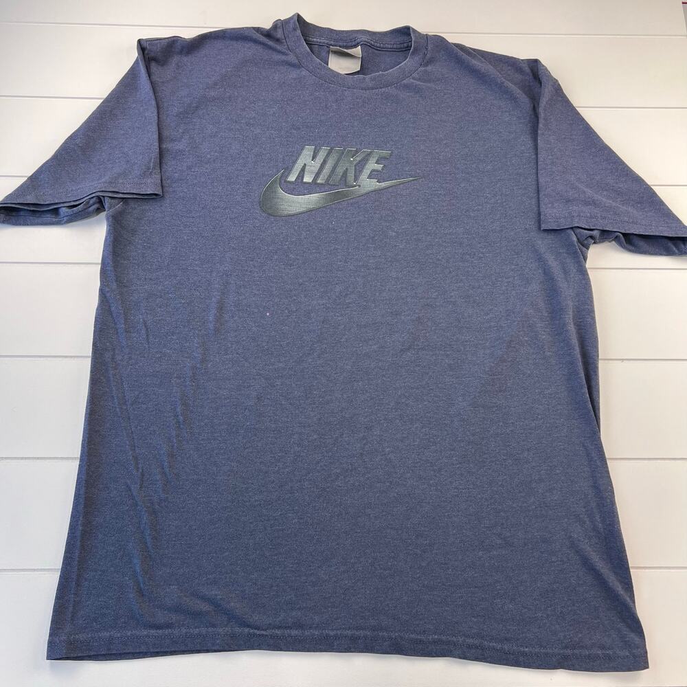 Nike Vintage blue Logo Silver tag T-shirt men’s size Large Swoosh f